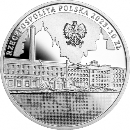Rewers monety 10 zł 600-lecie nadania Łodzi praw miejskich