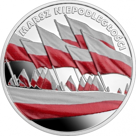 Rewers monety 10 zł Marsz Niepodległości