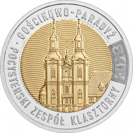 Rewers monety 5 zł Gościkowo-Paradyż – pocysterski zespół klasztorny