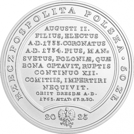 Coin obverse 50 pln Augustus III
