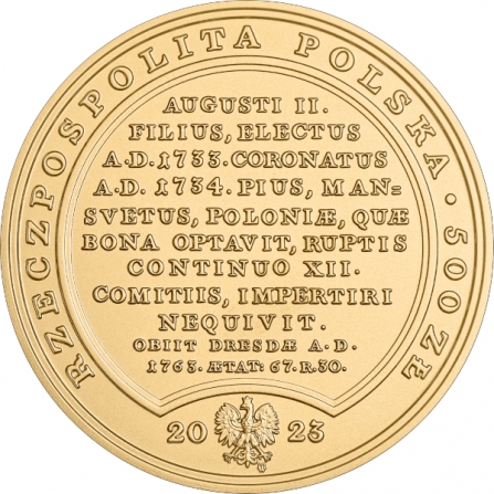 Coin obverse 500 pln Augustus III