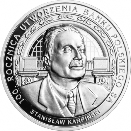 Coin reverse 10 pln 100th Anniversary of the Establishment of Bank Polski SA