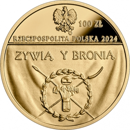 Awers monety100 zł 230. rocznica insurekcji kościuszkowskiej