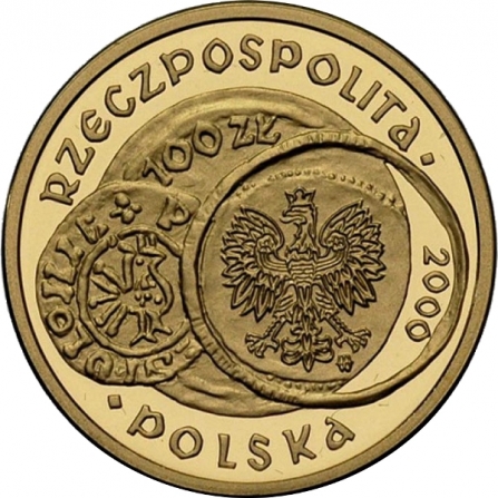 Awers monety100 zł 1000-lecie zjazdu w Gnieźnie