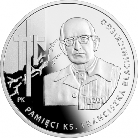 Rewers monety 10 zł Pamięci ks. Franciszka Blachnickiego
