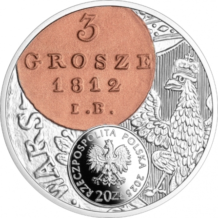 Awers monety20 zł 3 grosze Księstwa Warszawskiego