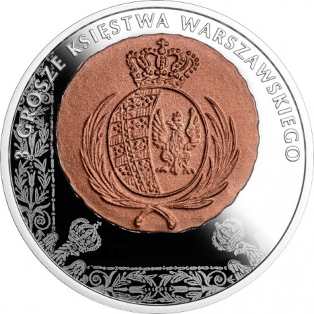 Rewers monety 20 zł 3 grosze Księstwa Warszawskiego