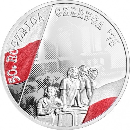 Rewers monety 10 zł 50. rocznica Czerwca `76