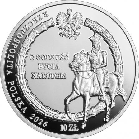 Awers monety10 zł 220. rocznica powstania przeciwko Królestwu Prus