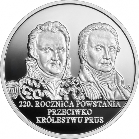 Rewers monety 10 zł 220. rocznica powstania przeciwko Królestwu Prus