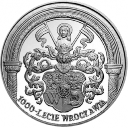 Rewers monety 10 zł 1000-lecie Wrocławia