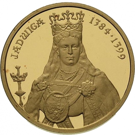 Rewers monety 100 zł Jadwiga (1384-1399)