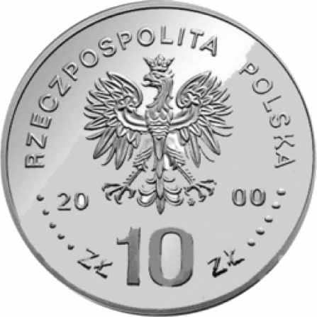 Awers monety10 zł Jan II Kazimierz (1648-1668), popiersie