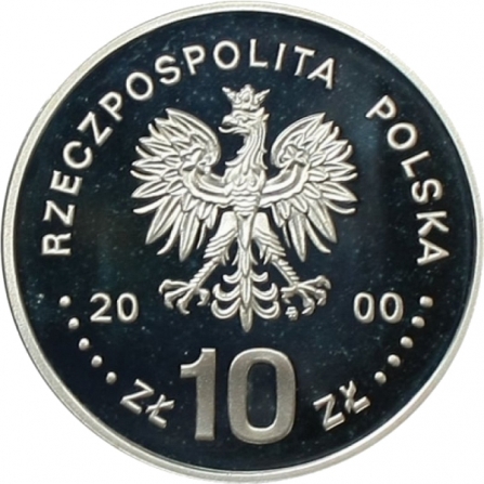 Awers monety10 zł Jan II Kazimierz (1648-1668), półpostać