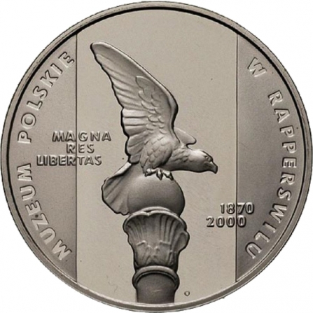 Rewers monety 10 zł Muzeum Polskie w Rapperswilu - 130. rocznica powstania