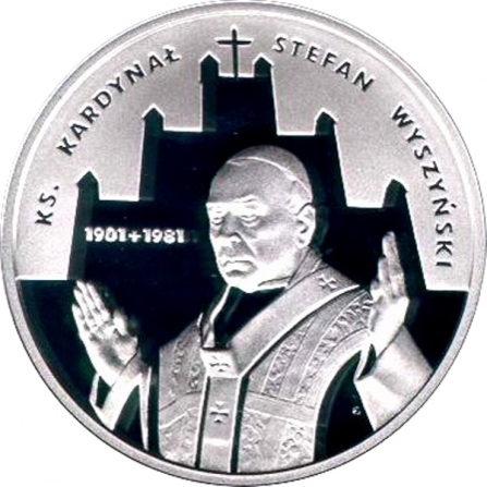 Rewers monety 10 zł 100. rocznica urodzin Ks. Kard. Stefana Wyszyńskiego