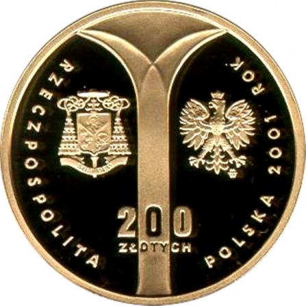 Awers monety200 zł 100. rocznica urodzin Ks. Kard. Stefana Wyszyńskiego